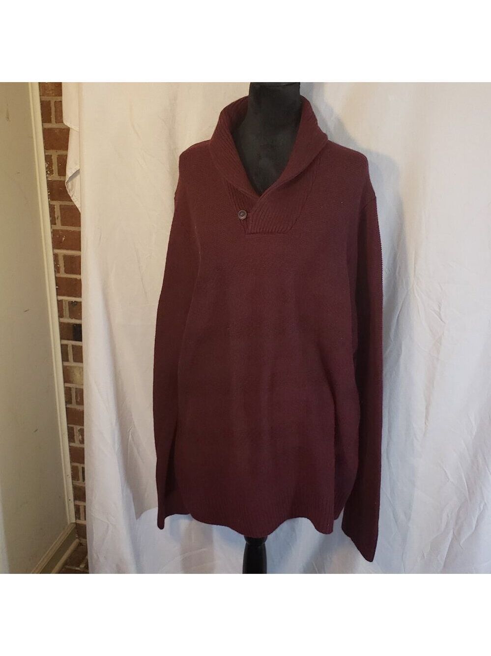 Men's Banana Republic Burgundy Shawl Collar Sweater - XL